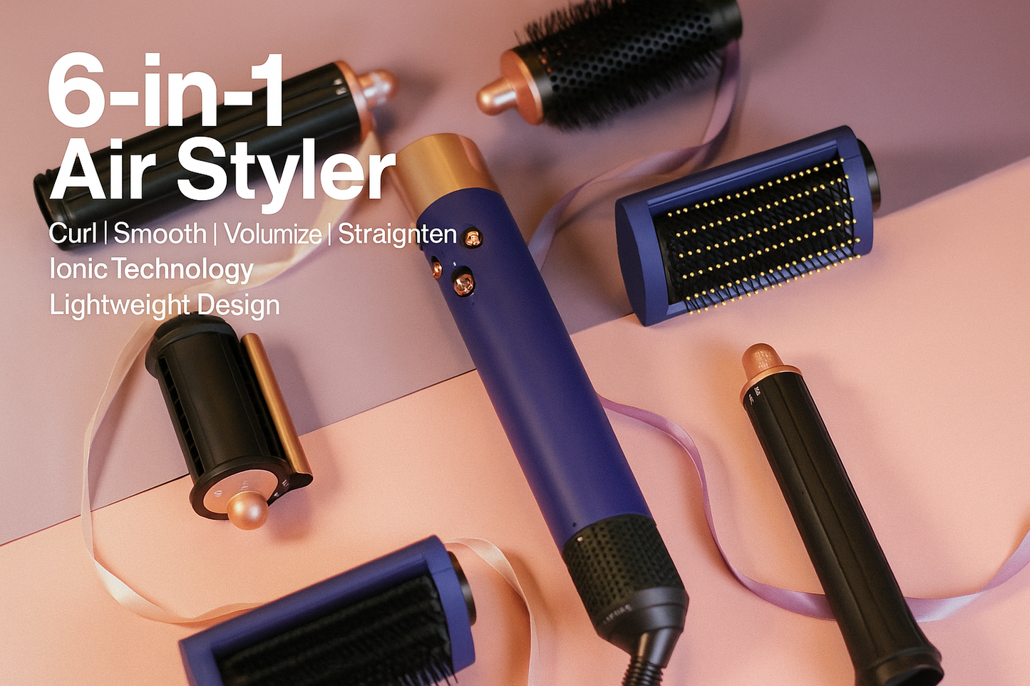 Genzee 6-in-1 Airflow Hair Styler — Curl, Smooth & Shine Like a Pro