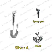 Handheld Bidet Spray Gun Portable High Pressure Bidet Spray Gun Set Bathroom Cleaning Women's Washing Toilet Accessories