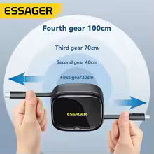 Essager USB C To Tpye C Cable PD 60W for Xiaomi Poco Fast Charging Data Travel Multi Functional Cord With Holder Storage Box