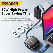 Essager USB C To Tpye C Cable PD 60W for Xiaomi Poco Fast Charging Data Travel Multi Functional Cord With Holder Storage Box